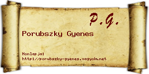 Porubszky Gyenes névjegykártya